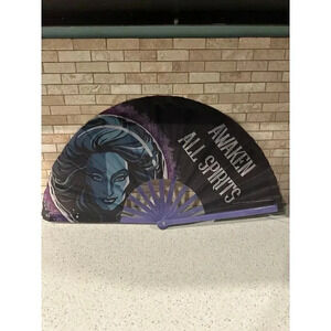 Disney Haunted Mansion Fan Folding Handheld Awaken All Spirits Madame Leota bs